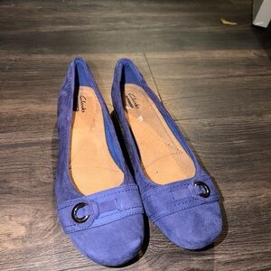 Clarks Women's Suede Blue Loafers